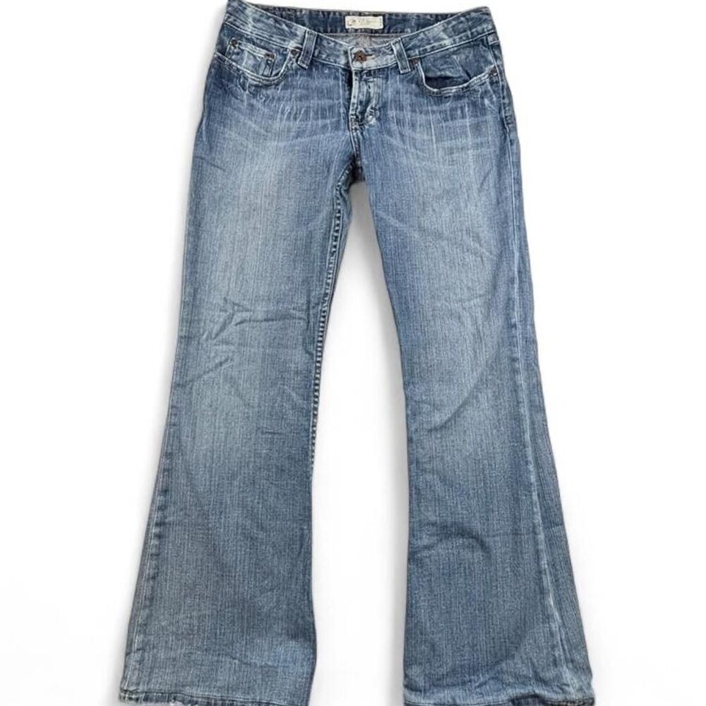 Vintage BKE Low Rise Flare Jeans Women's Blue Y2K Denim Hemmed 31x30